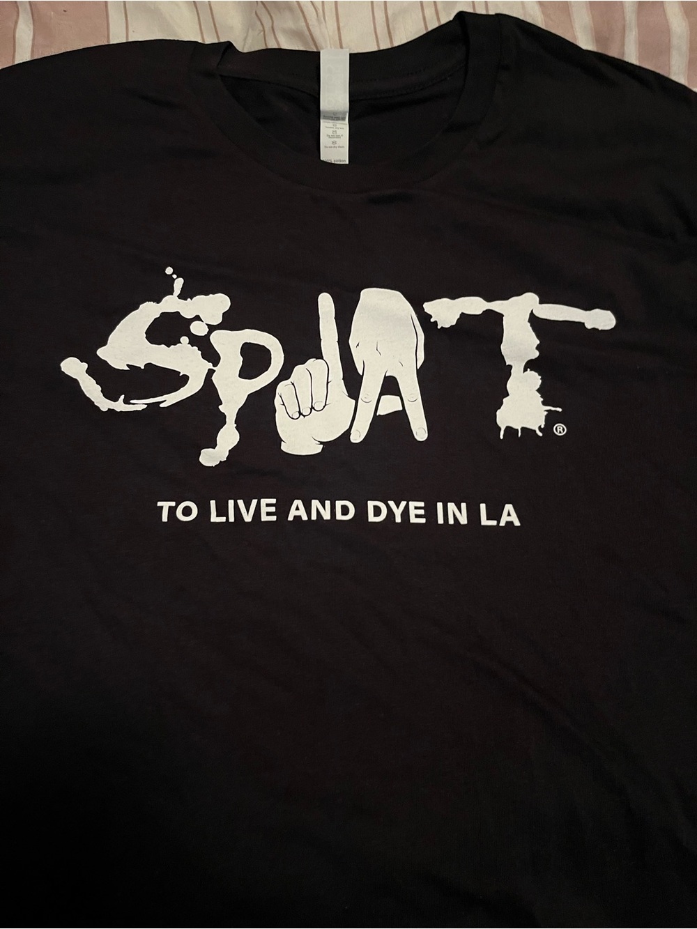 SPJAT Black Short Sleeve Graphic Tee - To Live and Dye in LA